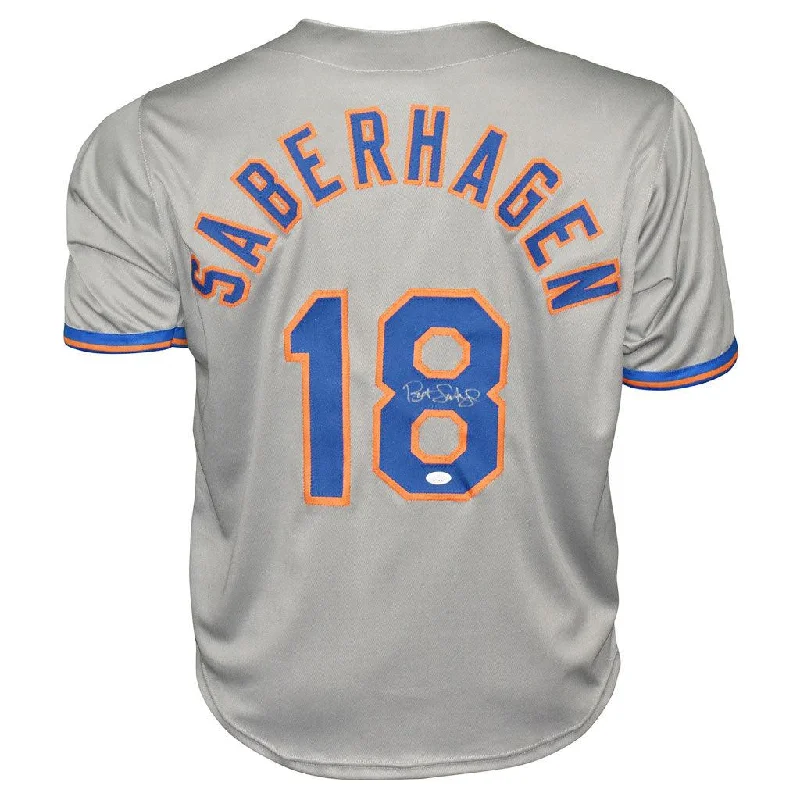 Bret Saberhagen Signed New York Grey Baseball Jersey (JSA)