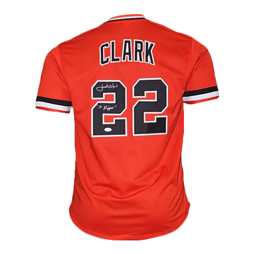 Jack Clark Autographed San Francisco Pro Style Throwback Baseball Jersey Orange (JSA) "The Ripper" Inscription Included