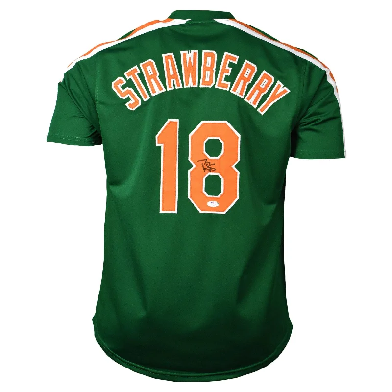 Darryl Strawberry Signed New York St. Patricks Day Jersey Silver Ink  (JSA)