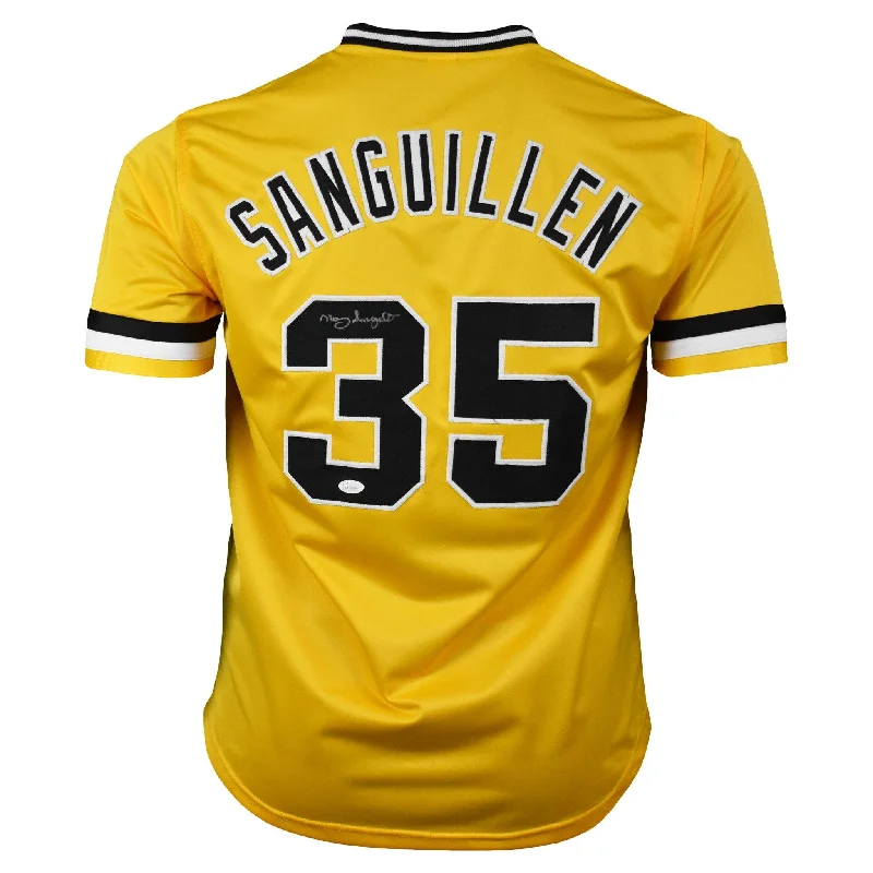 Manny Sanguillen Signed Pittsburgh Pro-Edition Yellow Baseball Jersey (JSA)