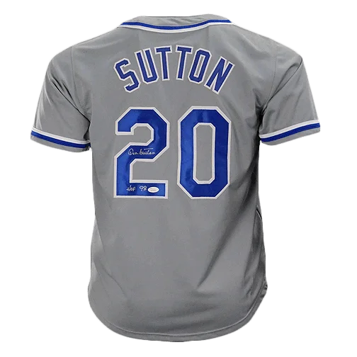 Don Sutton Signed HOF '98 Los Angeles Grey Baseball Jersey (JSA)