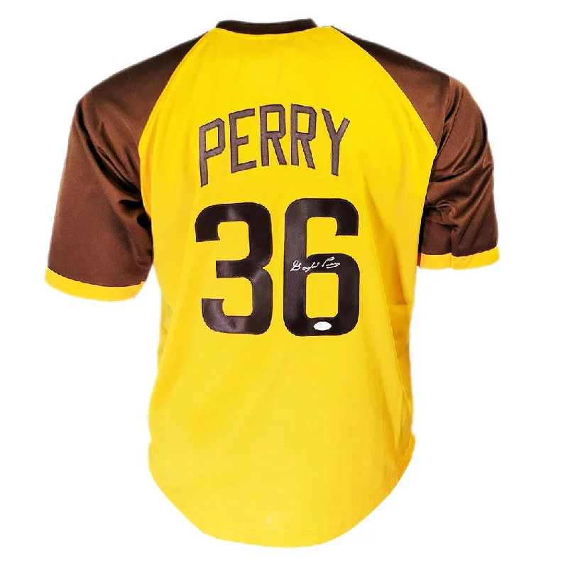 Gaylord Perry Signed San Diego Yellow Baseball Jersey (JSA)