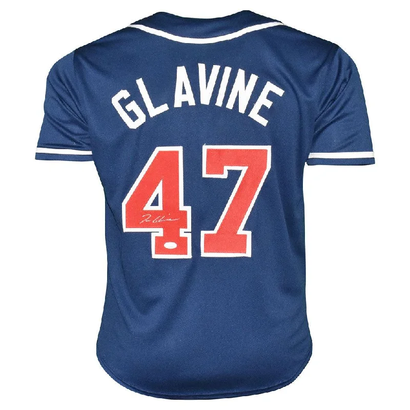 Tom Glavine Signed Atlanta Navy Baseball Jersey (JSA)