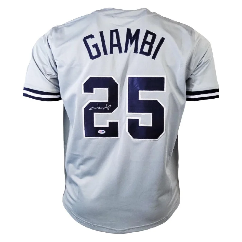 Jason Giambi Signed New York Grey Baseball Jersey (PSA)