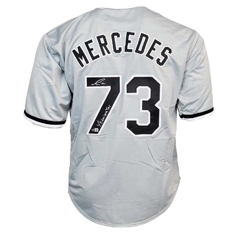 Yermin Mercedes Signed "Yerminator" Inscription Chicago Grey Baseball Jersey (Beckett)