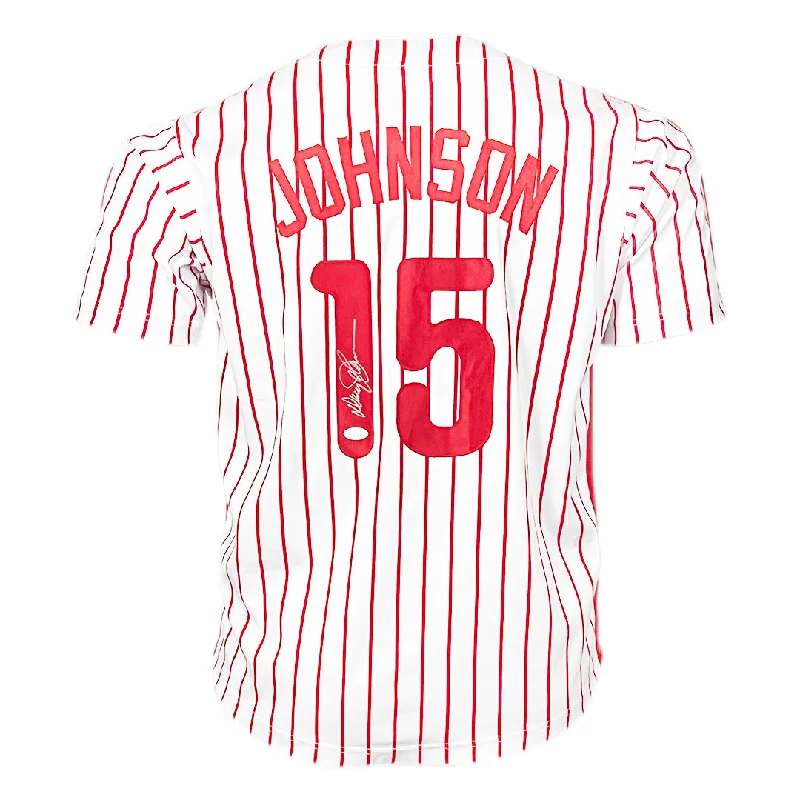 Dave Johnson Signed Philadelphia Pinstripe Baseball Jersey (JSA)