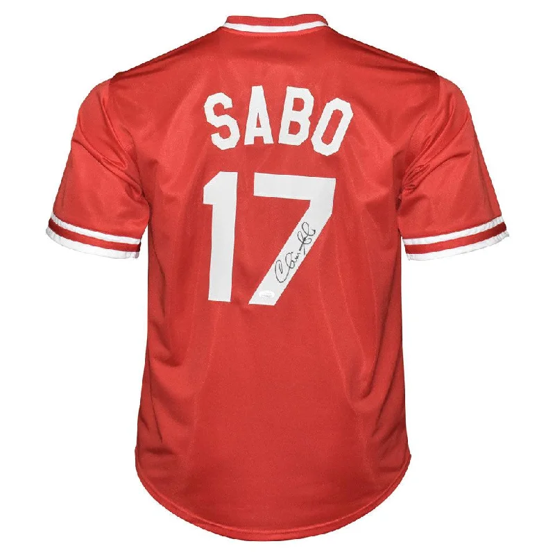 Chris Sabo Signed Cincinnati Red Baseball Jersey (JSA)