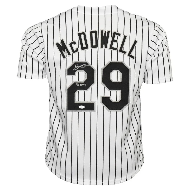 Jack McDowell Signed 93 AL CY Inscription Chicago Pinstripe Baseball Jersey (JSA)