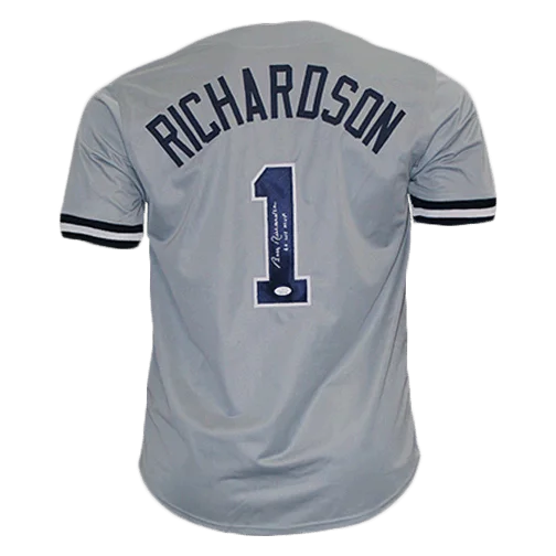 Bobby Richardson New York Autographed Baseball Pro Style Gray Jersey WS MVP 1960 Inscription (JSA)