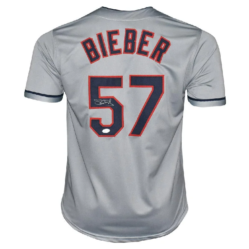 Shane Bieber Signed Cleveland Grey Baseball Jersey (JSA)