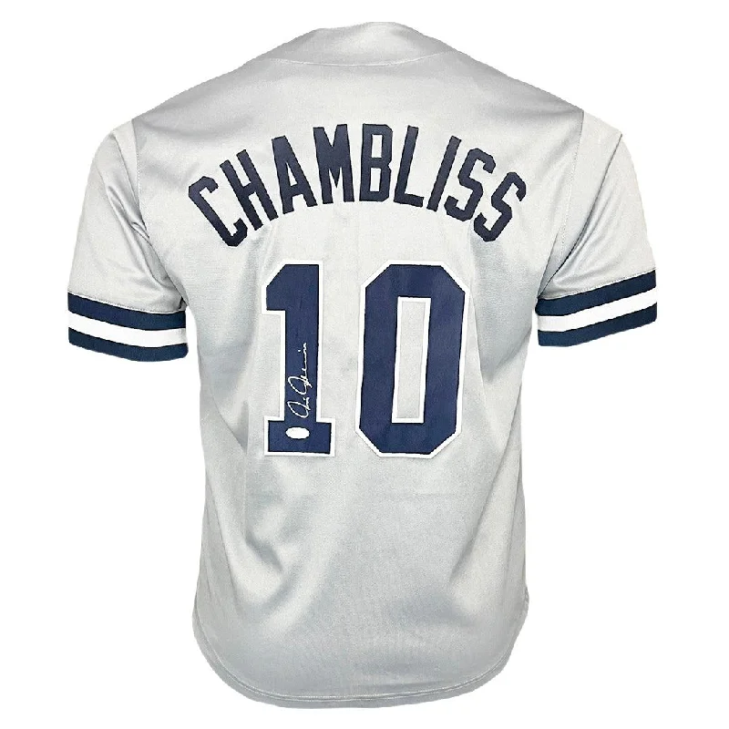 Chris Chambliss Signed New York Grey Baseball Jersey (JSA)