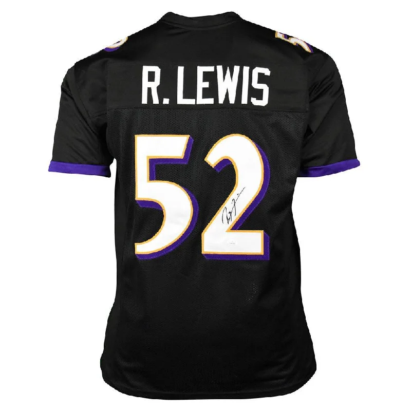 Ray Lewis Signed Baltimore Pro Black Football Jersey (BECKETT)