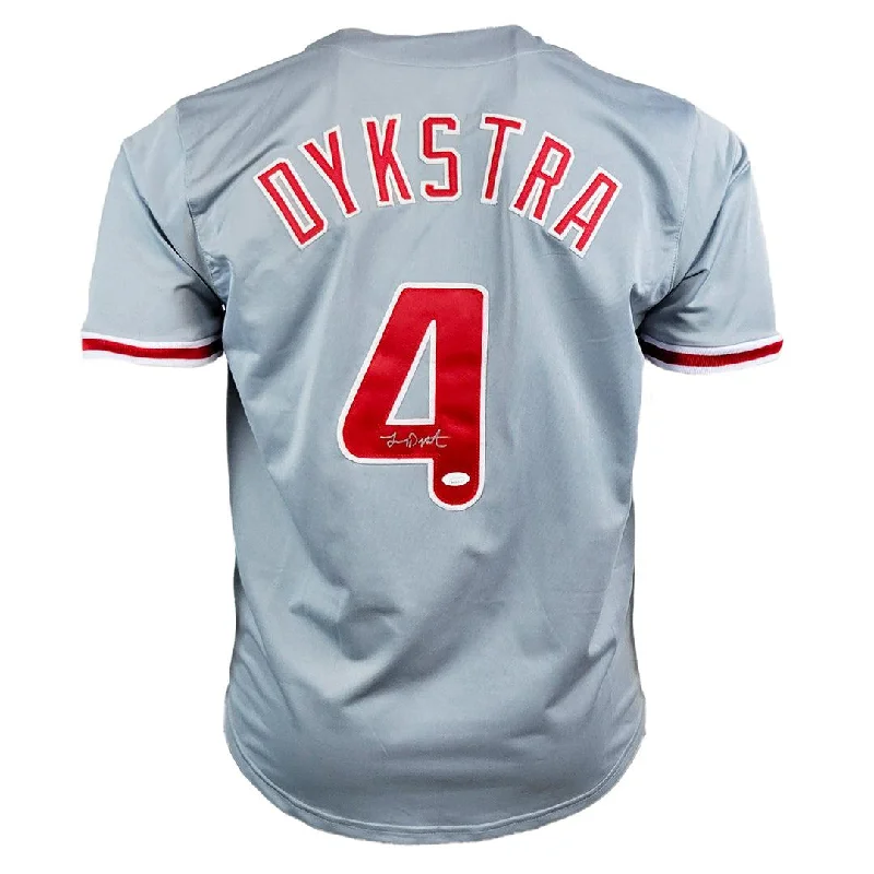 Lenny Dykstra Signed Philadelphia Grey Baseball Jersey (JSA)