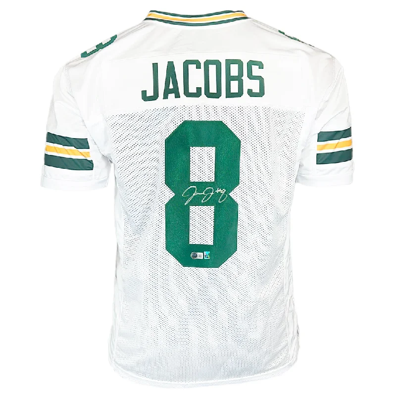 Josh Jacobs Signed Green Bay White Football Jersey (Beckett)