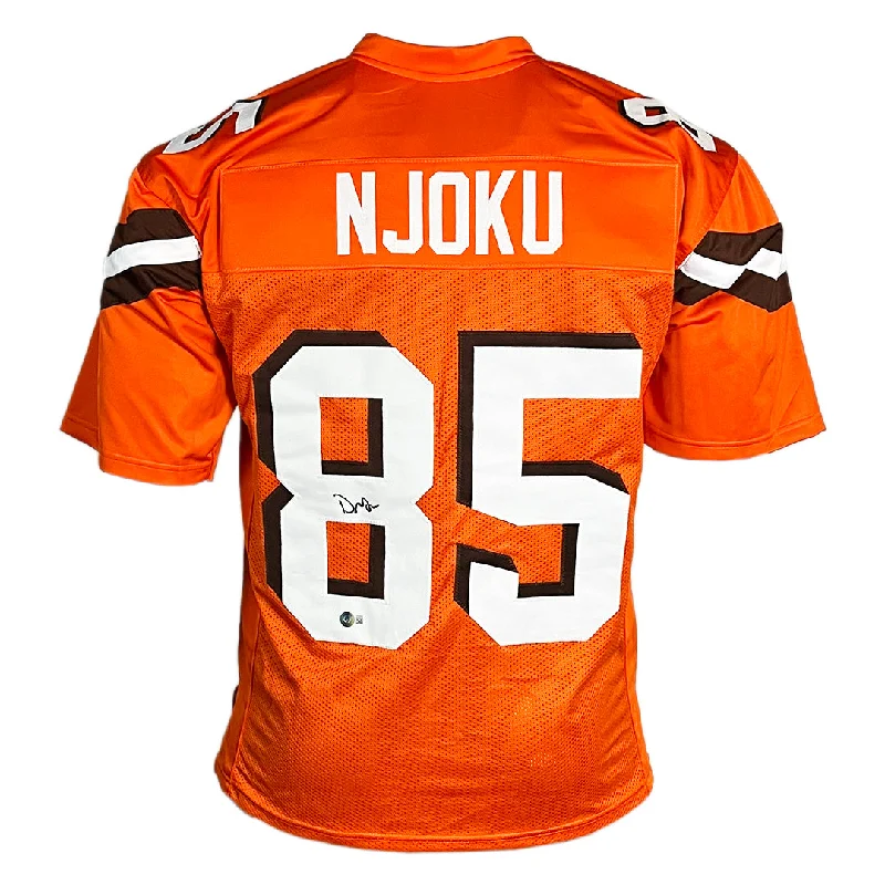 David Njoku Abbreviated Sig Cleveland Orange Football Jersey (Beckett)