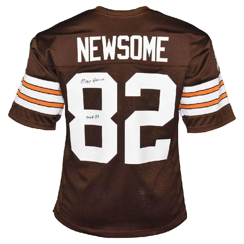 Ozzie Newsome Signed HOF 99 Inscription Cleveland Pro Brown Football Jersey (JSA)