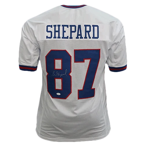 Sterling Shepard Autographed Pro Style Football Jersey White Color Rush (JSA)