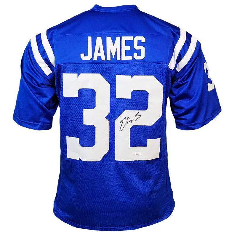 Edgerrin James Signed Pro Edition Blue Football Jersey (JSA)