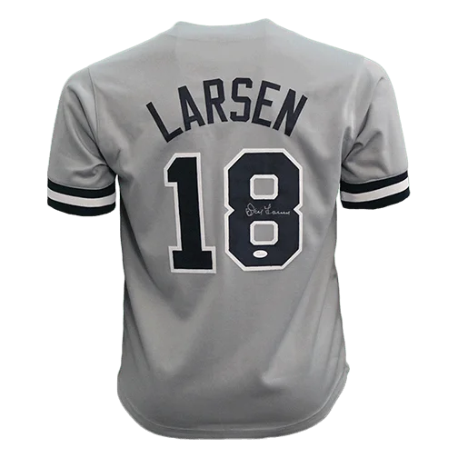 Don Larsen Autographed New York Baseball Jersey Grey (JSA)