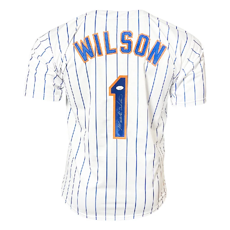 Mookie Wilson Signed New York Pinstripe Baseball Jersey (JSA)