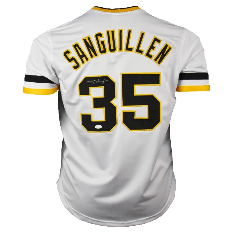 Manny Sanguillen Signed Pittsburgh Pro-Edition White Baseball Jersey (JSA)