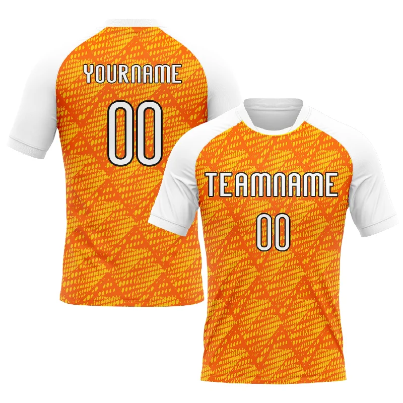 Custom Orange White-Black Lines And Dots Sublimation Volleyball Uniform Jersey