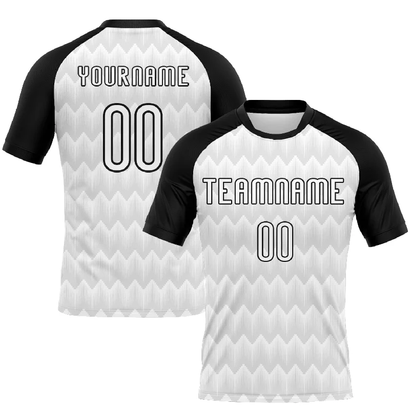 Custom White Black Geometric Shape Sublimation Volleyball Uniform Jersey