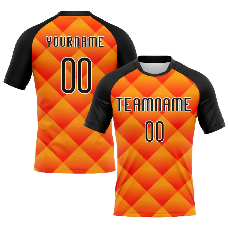 Custom Red Black-Yellow Geometric Shape Sublimation Volleyball Uniform Jersey