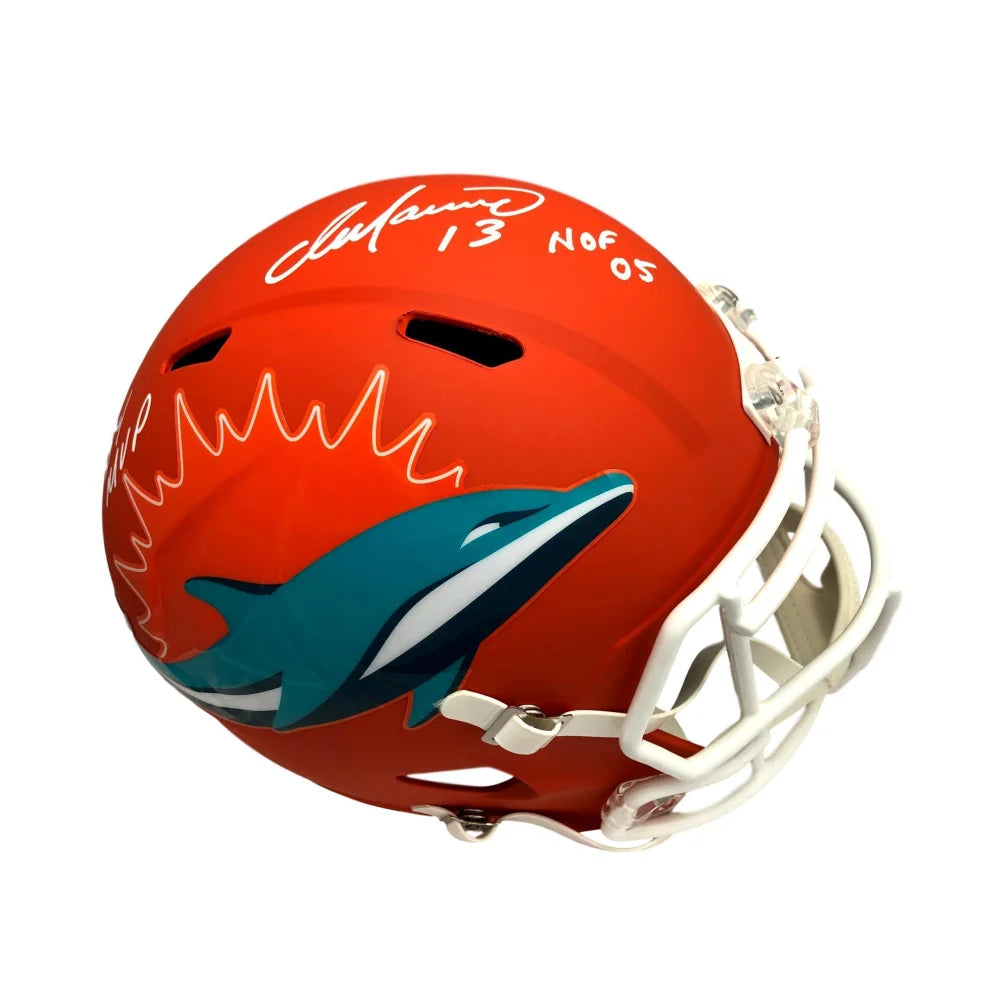 Dan Marino Signed Inscribed "HOF / MVP" Miami Dolphins AMP Orange Alternate Helmet JSA COA