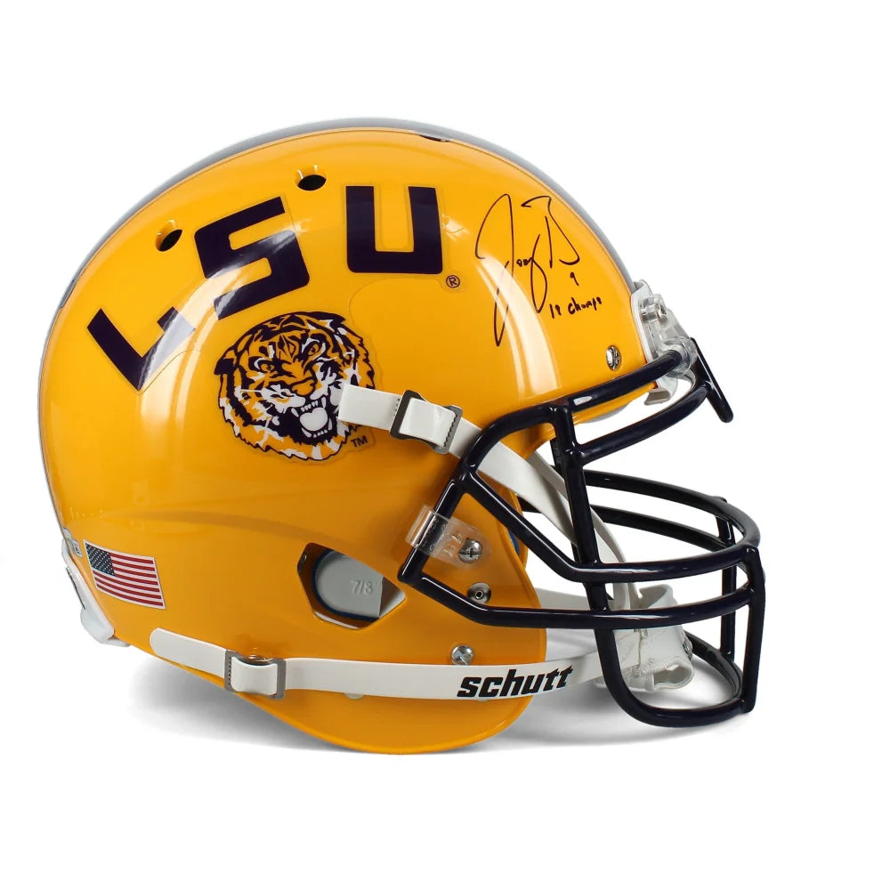 Joe Burrow Autographed LSU FS Authentic Helmet Inscribed "19 Champs" COA Fanatics Signed