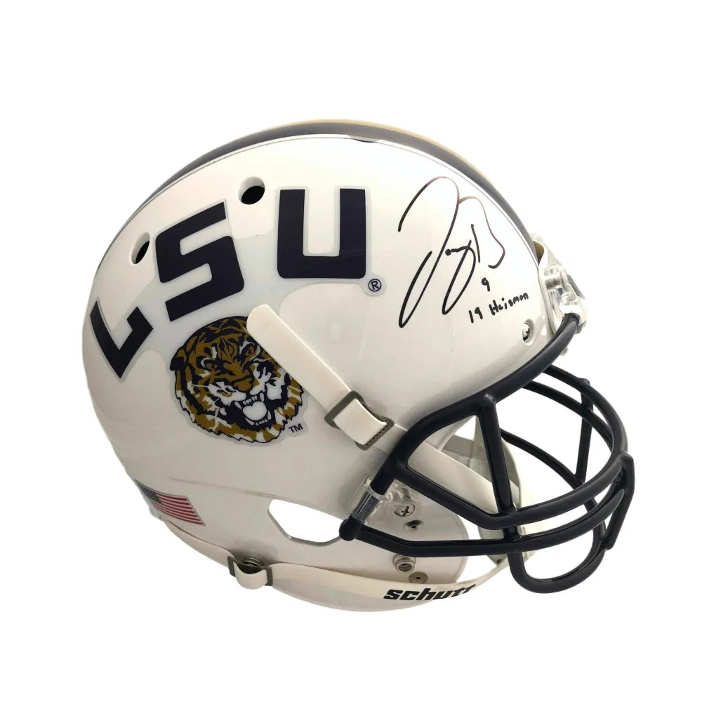 Joe Burrow Signed LSU FS White Helmet Inscribed "19 Heisman" COA Auto