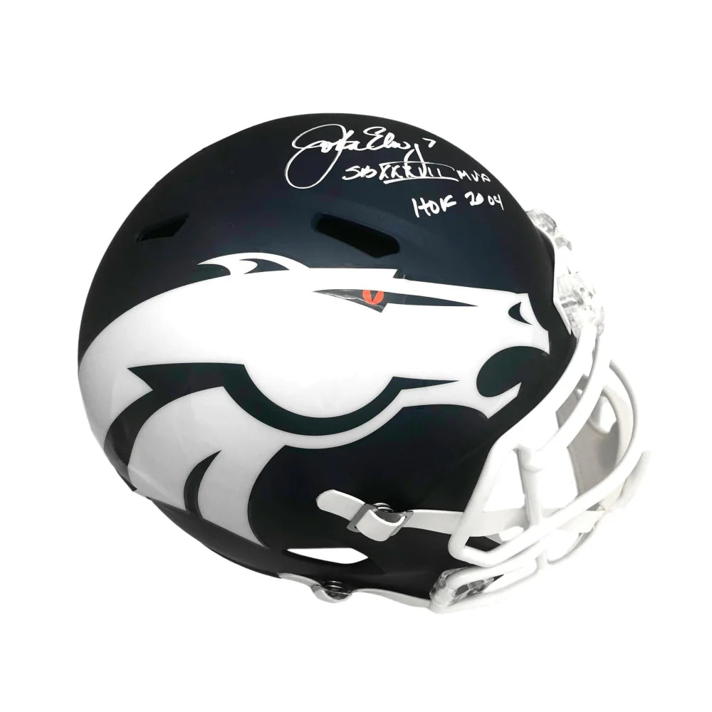 John Elway Signed Inscribed "MVP" & "HOF" Broncos AMP FS Helmet JSA COA Denver Autograph