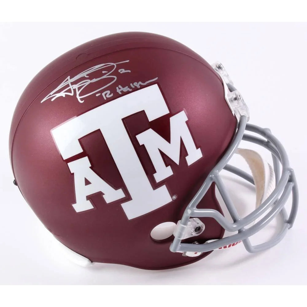 Johnny Manziel Signed Texas A&M Fs Helmet Inscribed "Heisman" Autograph COA JSA