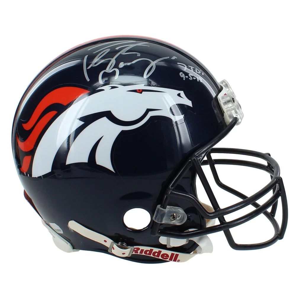 Peyton Manning Autographed Inscribed "7 TDs" Denver Broncos FS Helmet Mounted COA Signed